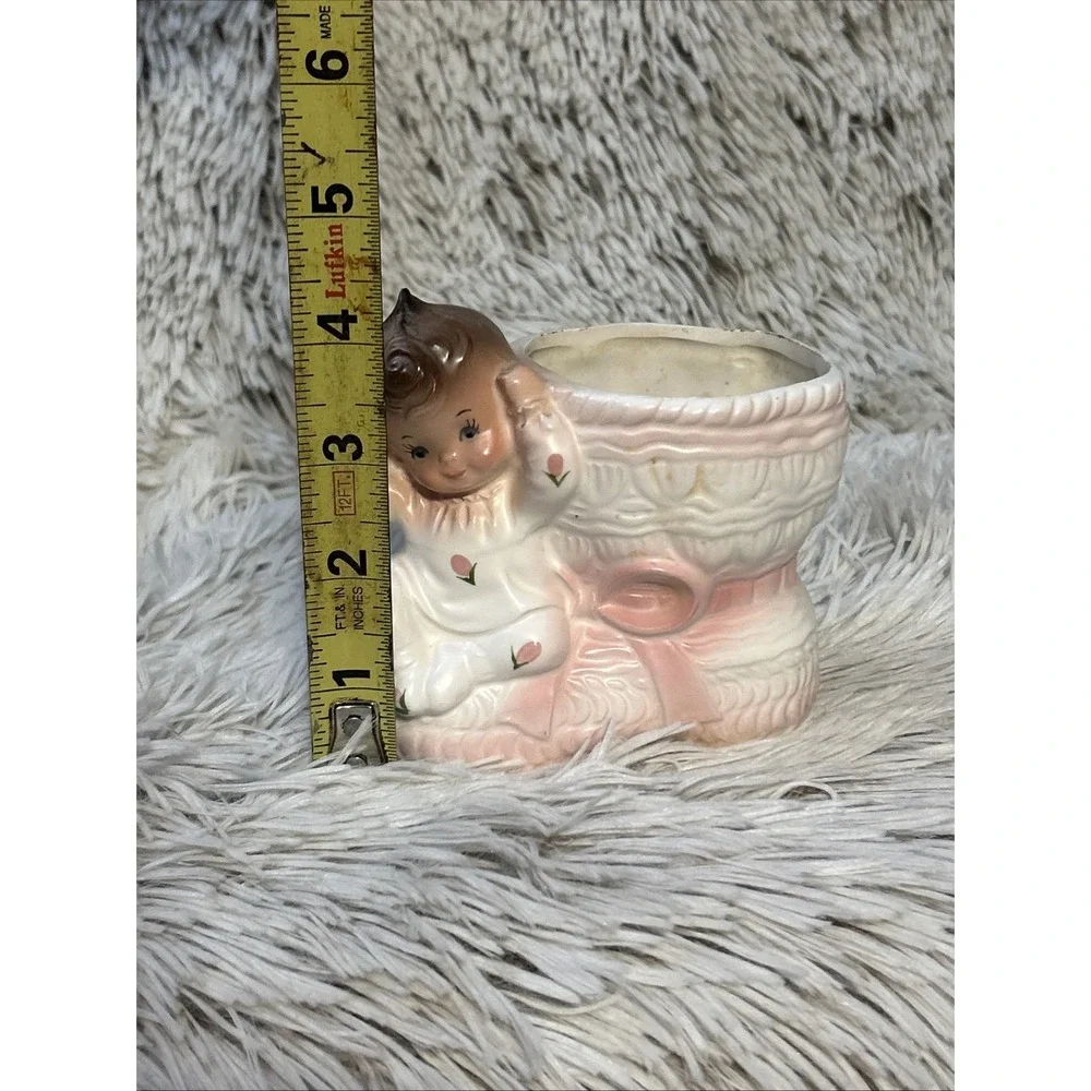 Vintage Rubens 1960's Originals Japan Baby Girl‎ Boot Planter Pink White
